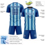 Light Custom Blue-White Ethnic Jersey Sublimation Soccer Stripes Uniform Blue Light Custom Blue-White Ethnic Jersey Sublimation Soccer Stripes Uniform Blue