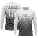 Steel Gray Soccer Custom Uniform Jersey Sublimation White Steel Gray Soccer Custom Uniform Jersey Sublimation White