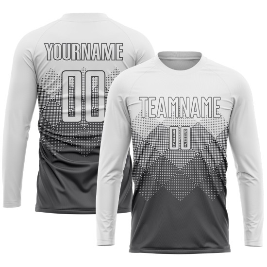 Steel Gray Soccer Custom Uniform Jersey Sublimation White Steel Gray Soccer Custom Uniform Jersey Sublimation White