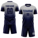 Custom Sublimation Soccer Uniform Fade Fashion Jersey Navy Gray Custom Sublimation Soccer Uniform Fade Fashion Jersey Navy Gray