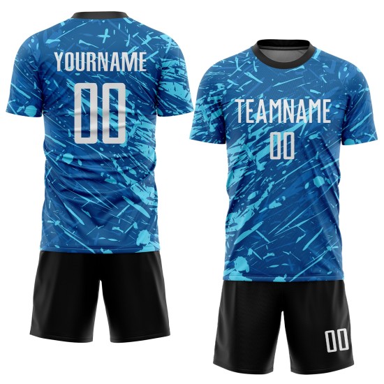 Blue White-Light Uniform Sublimation Royal Soccer Custom Jersey Blue White-Light Uniform Sublimation Royal Soccer Custom Jersey