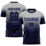 Custom Sublimation Soccer Uniform Fade Fashion Jersey Navy Gray Custom Sublimation Soccer Uniform Fade Fashion Jersey Navy Gray
