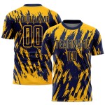 Uniform Sublimation Soccer Jersey Gold Navy Custom Uniform Sublimation Soccer Jersey Gold Navy Custom
