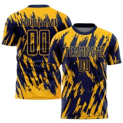 Uniform Sublimation Soccer Jersey Gold Navy Custom