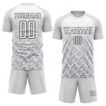 Uniform Lightning Sublimation Jersey Soccer White Gray-Black Custom Uniform Lightning Sublimation Jersey Soccer White Gray-Black Custom
