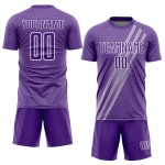Diagonal White Jersey Purple Sublimation Uniform Custom Lines Soccer Diagonal White Jersey Purple Sublimation Uniform Custom Lines Soccer