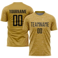 Jersey Old Custom Black Soccer Gold Sublimation Uniform