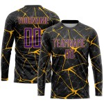 Black Purple-Gold Uniform Soccer Sublimation Custom Jersey Black Purple-Gold Uniform Soccer Sublimation Custom Jersey