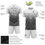 Steel Gray Soccer Custom Uniform Jersey Sublimation White Steel Gray Soccer Custom Uniform Jersey Sublimation White