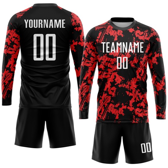 Custom Uniform Red White-Black Sublimation Jersey Soccer Custom Uniform Red White-Black Sublimation Jersey Soccer