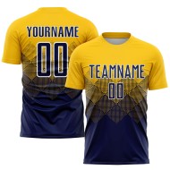 Custom Sublimation Jersey Soccer Gold Uniform Navy-White