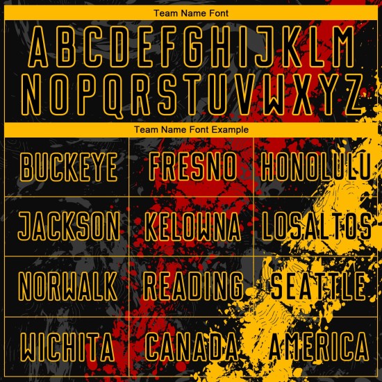 Uniform Black Soccer Sublimation Custom Jersey Gold-Red Uniform Black Soccer Sublimation Custom Jersey Gold-Red