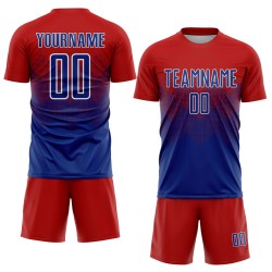 Royal-White Soccer Sublimation Jersey Uniform Custom Red Royal-White Soccer Sublimation Jersey Uniform Custom Red