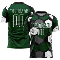 Black-White Jersey Uniform Custom Sublimation Soccer Green