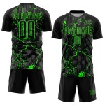Lightning Custom Sublimation Green Black Jersey Uniform Neon Soccer Lightning Custom Sublimation Green Black Jersey Uniform Neon Soccer