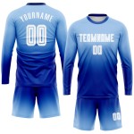 White-Royal Fade Sublimation Custom Light Long Jersey Uniform Fashion Blue Sleeve Soccer White-Royal Fade Sublimation Custom Light Long Jersey Uniform Fashion Blue Sleeve Soccer