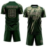 Jersey Sublimation Soccer Uniform Black-Cream Green Custom Jersey Sublimation Soccer Uniform Black-Cream Green Custom