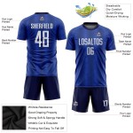 Sublimation Jersey Uniform White-Navy Royal Soccer Custom Sublimation Jersey Uniform White-Navy Royal Soccer Custom
