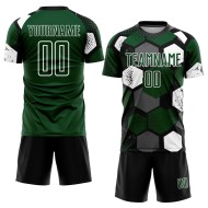 Black-White Jersey Uniform Custom Sublimation Soccer Green Black-White Jersey Uniform Custom Sublimation Soccer Green